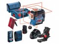 Нивелир лазерный линейный BOSCH GLL 3-80 C с держателем и лазерным приемником в чем. (проекция: 3 плоскости 360°, до 120 м, +/- 0.20 мм/м, резьба 1/4,